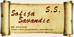 Sofija Savandić vizit kartica